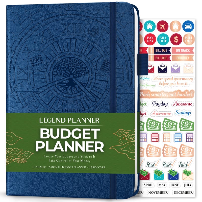 Legend Planner Legend Budget Planner â€“ Financial Organizer Book. Money Account & Expense Tracker Notebook Journal for Household Monthly Budgeting (Mystic Blue) - Image 1